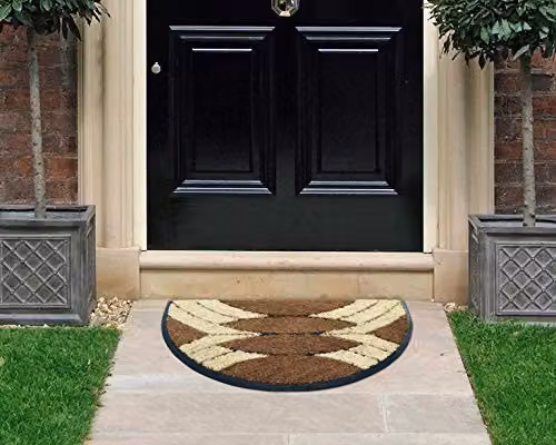 Coco & Coir Palm Cluster Arc Indoor Outdoor Doormat, Natural Brown Coir with Non-Slip Rubber Backing, W: 75 cm, D: 45 cm, H: 1.6 cm – 2