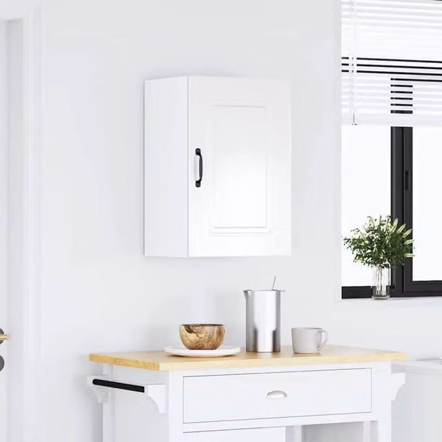Berkfield Home Kalmar Kitchen Wall Cabinet, High Gloss White Engineered Wood, W/D/H: 60.0 x 31.0 x 40.0 cm