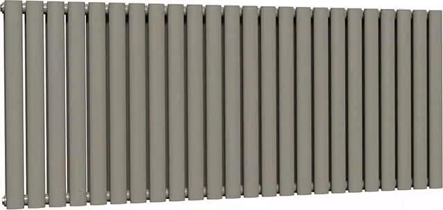 Lux Heat Oval Horizontal Coloured Steel Radiator in Green, W: 144 cm, H: 60 cm
