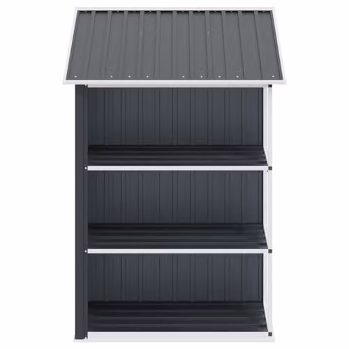 vidaXL Anthracite Metal Garden Shed with Shelving, W/D/H: 205 x 130 x 183 cm – 5