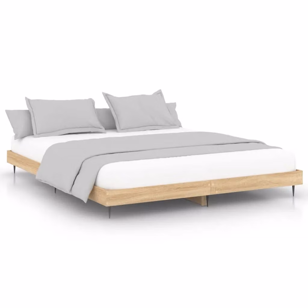 Berkfield Home Sonoma Oak Bed Frame in Brown, W/D/H: 120 x 200 cm – 2