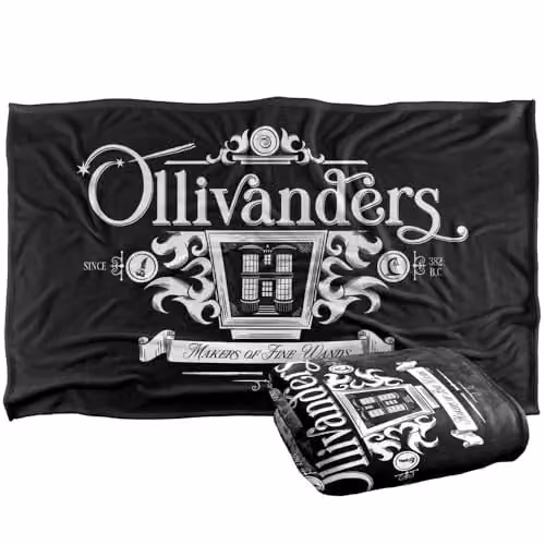 Warner Bros. Harry Potter Olivanders Silky Touch Super Soft Fleece Throw Blanket, Multicolour, W: 91.44 cm x L: 147 cm