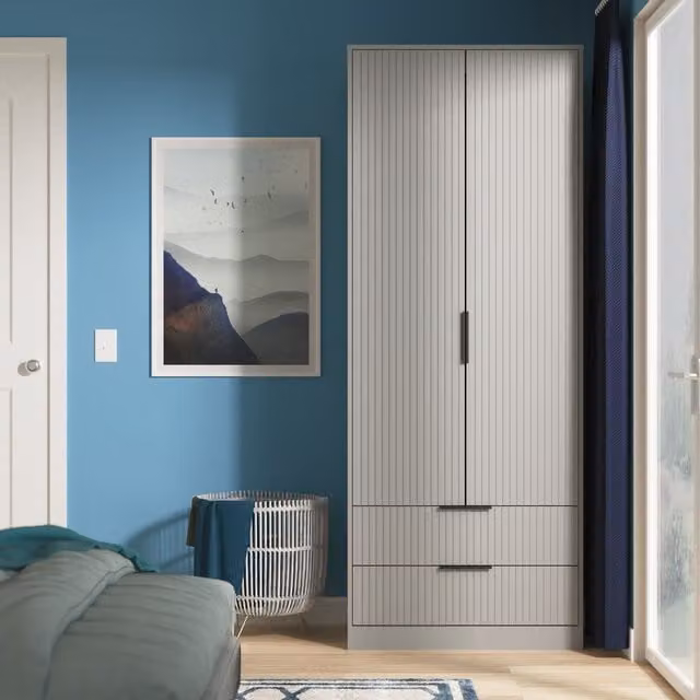 Ready Assembled 2 U Menai 2 Door 2 Drawer Wardrobe in Dark Grey – 1