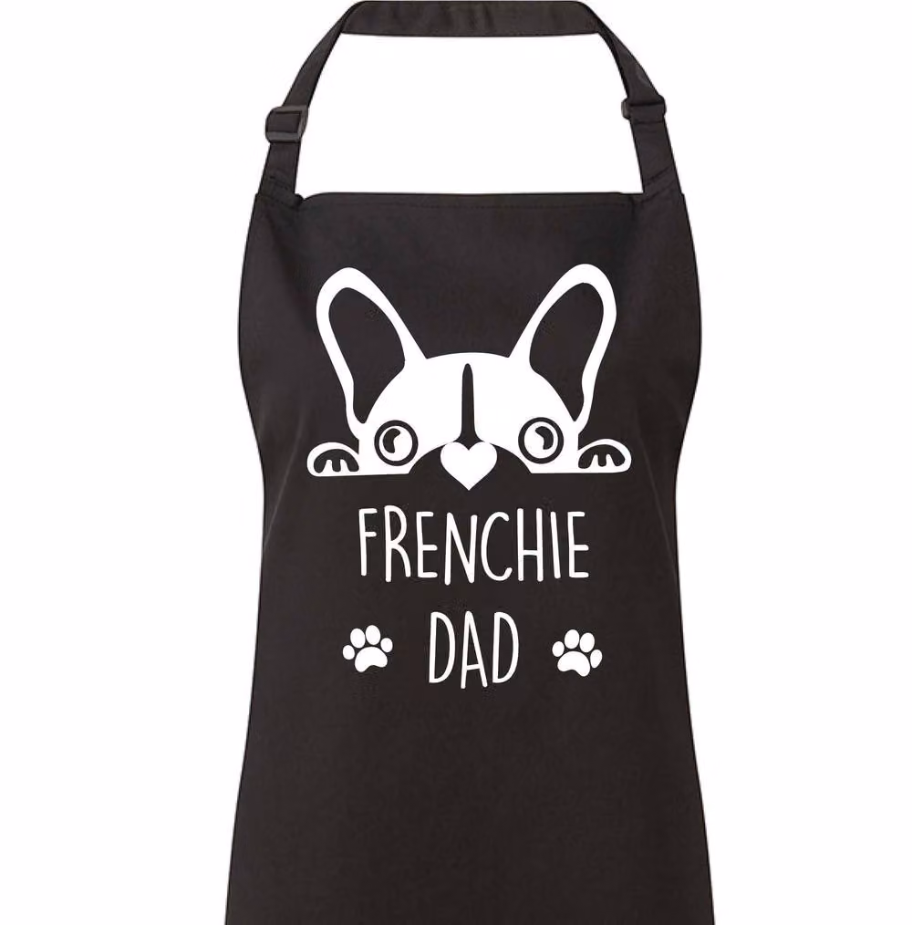 60 SECOND MAKEOVER Men's Frenchie Dad Apron in Black – 2