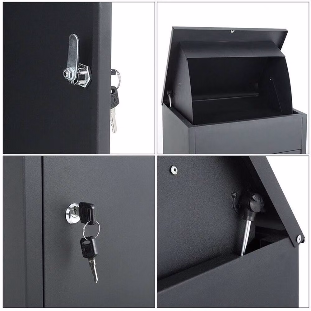 EONLION Lockable Parcel Delivery Drop Box, Black, W/D/H: 50 x 50 x 50 cm – 4