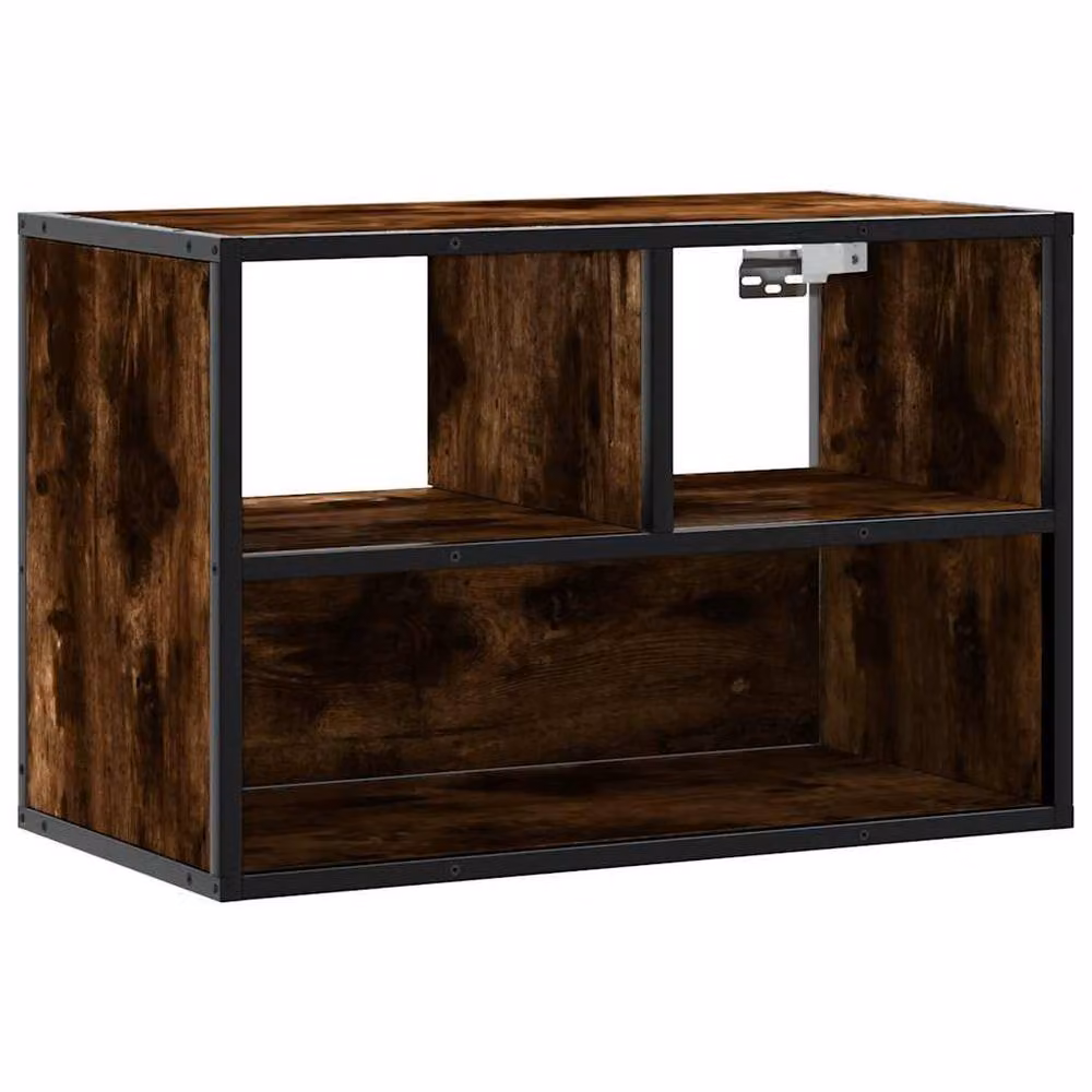Berkfield Home TV Cabinet in Smoked Oak and Brown, W/D/H: 60 x 31 x 39.5 cm – 3