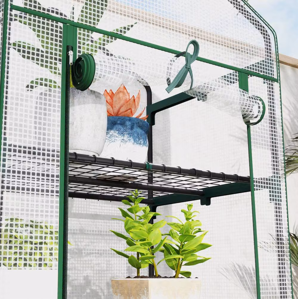 STILVORA Mini Greenhouse with Five Shelves in Transparent – 7
