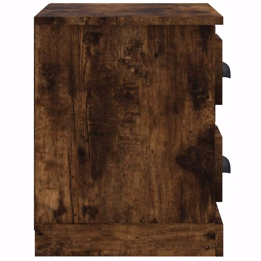 Berkfield Home Elegant Bedside Cabinet in Smoked Oak Brown, W/D/H: 60 x 35.5 x 45 cm – 4