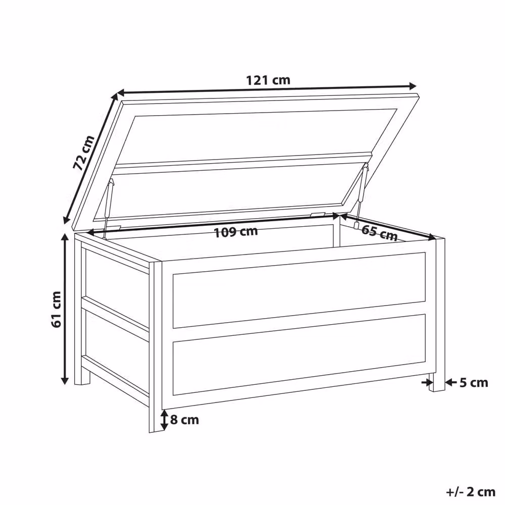 Wyld and Coco Grey Concrete and Acacia Wood Outdoor Storage Box 330L – 3