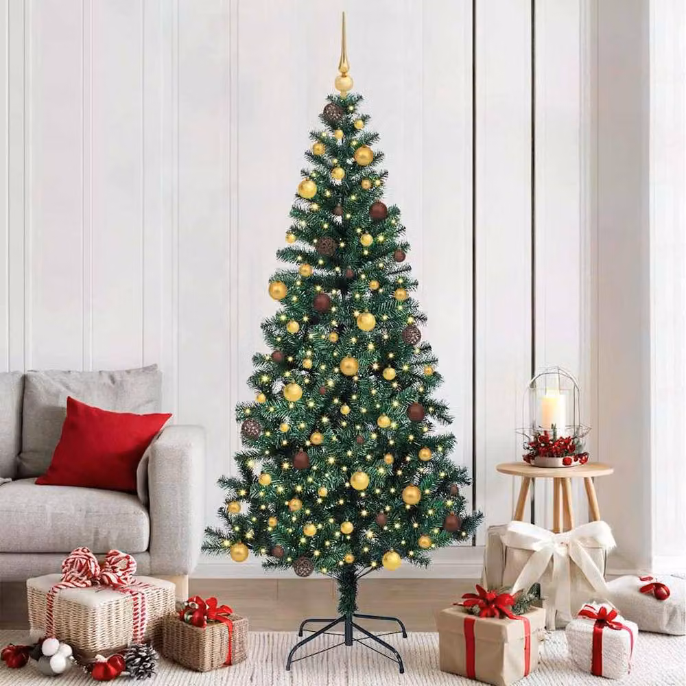 Berkfield Home Elegant Pre-lit Artificial Christmas Tree in Green, Height: 210 cm – 2