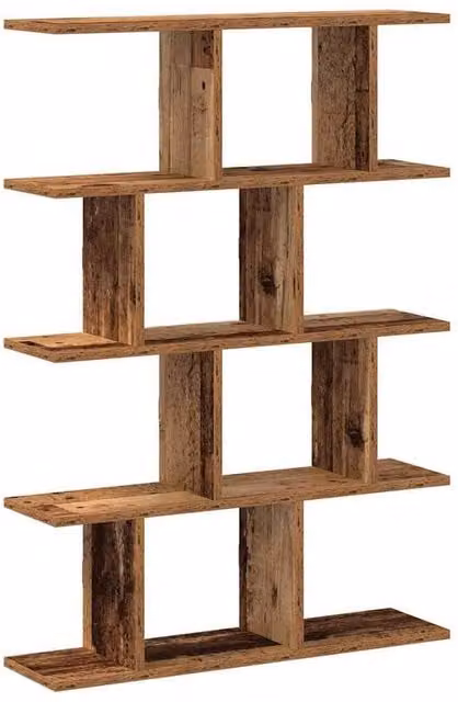 Berkfield Home Wall Mounted 12 Compartment Cube Shelf in Brown Rustic Old Wood – 1