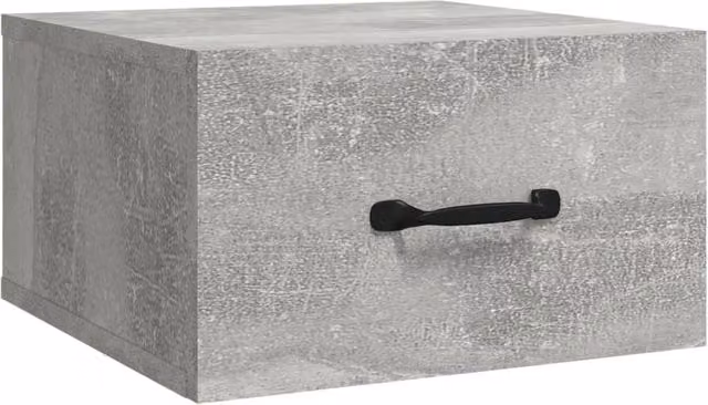 Berkfield Home Wall-mounted Bedside Cabinet in Concrete Grey, W/D/H: 35 x 35 x 20 cm – 1