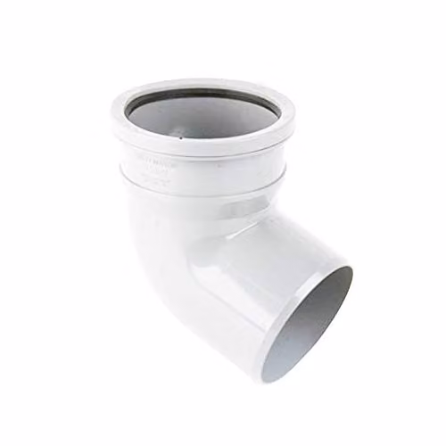 FloPlast White PVC Industrial Downpipe 110mm Bottom Offset Bend 112.5deg