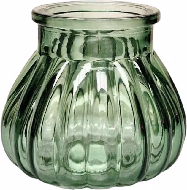 Kingsbury Gifts Mini Veneto Bubble Glass Jar Vase in Green
