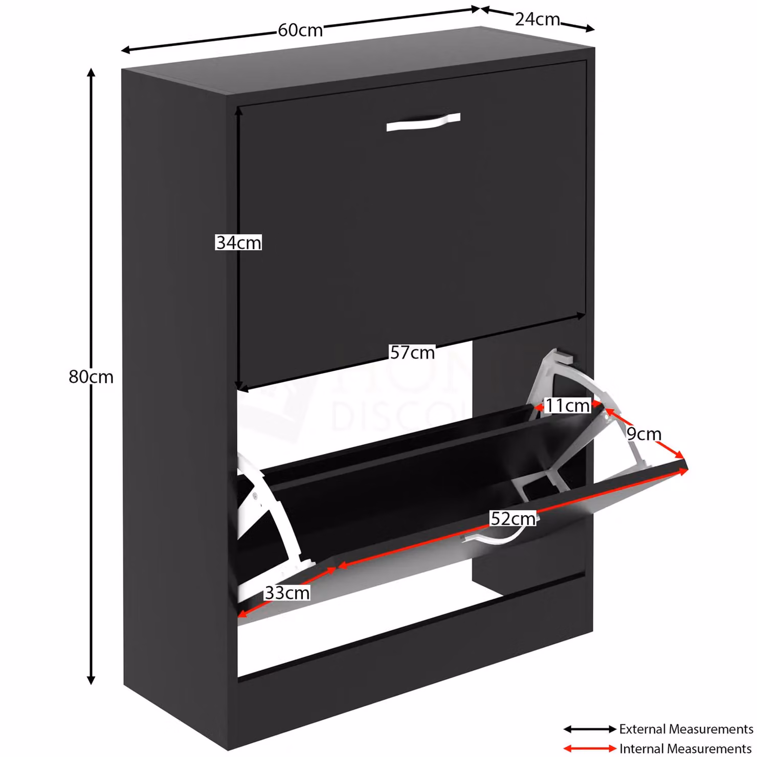 Vida Designs Modern 2 Drawer Black Shoe Cabinet Storage Organiser with Tilting Compartments – 2