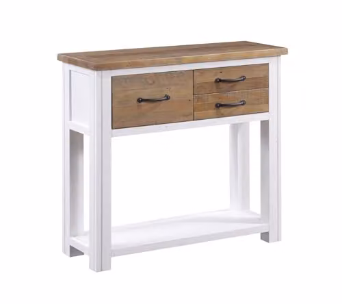 baumhaus Splash of White Small Console Table, White Wood – 1