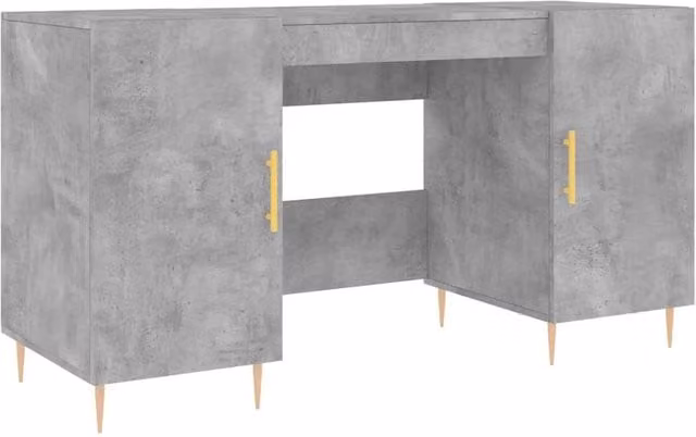 Berkfield Home Industrial Writing Desk in Grey and Gold, W/D/H: 140 x 50 x 75 cm – 1