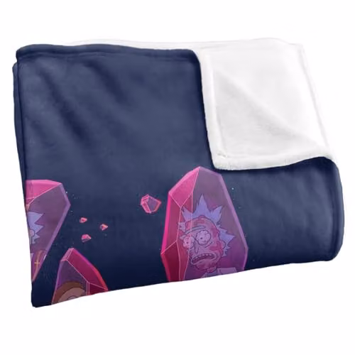 LOGOVISION Rick and Morty Death Crystal Futures Super Soft Fleece Throw Blanket, Multicolour, W: 91 cm, D: 147 cm – 2