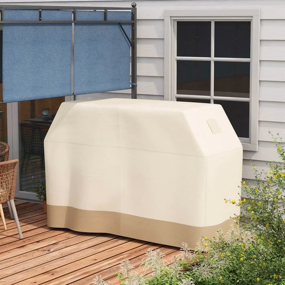 EONLION Waterproof UV Protection Barbecue Cover in Beige, W/D/H: 125 x 100 x 71 cm – 4