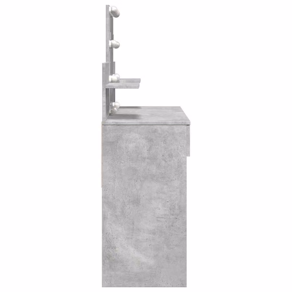 Berkfield Home Modern Dressing Table with Hollywood LED Mirror in Concrete Grey, W/D/H: 100 x 40 x 130 cm – 4