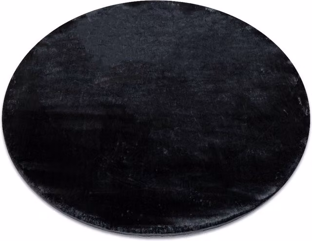 RugsX Viscose Round Rug in Grey and Black, Diameter: 160 cm
