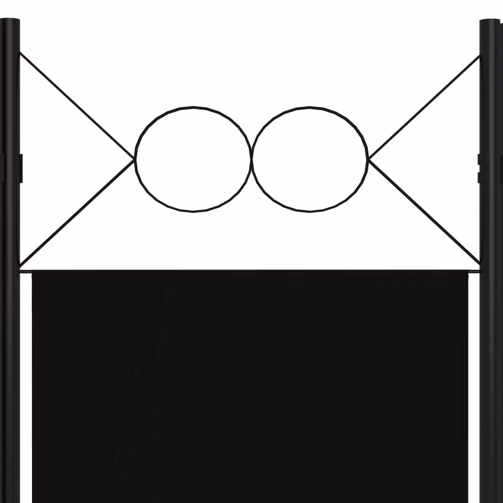 Berkfield Home 4-Panel Modern Room Divider in Black, W: 160 cm, H: 180 cm – 4