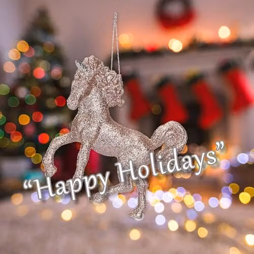VFM e-Store Rose Gold Hanging Unicorn Christmas Tree Ornament, 13cm – 4