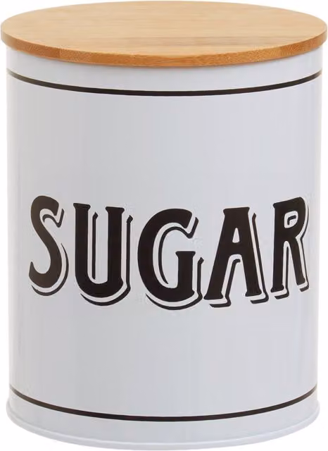 Orsina Airtight Metal and Bamboo Sugar Canister in White or Black