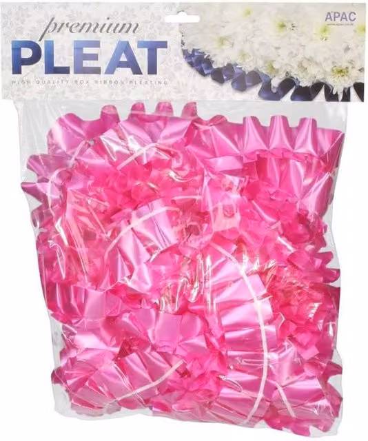 KDMD Premium Pink Pleat Ribbon for Weddings and Condolences, 50mm x 30m