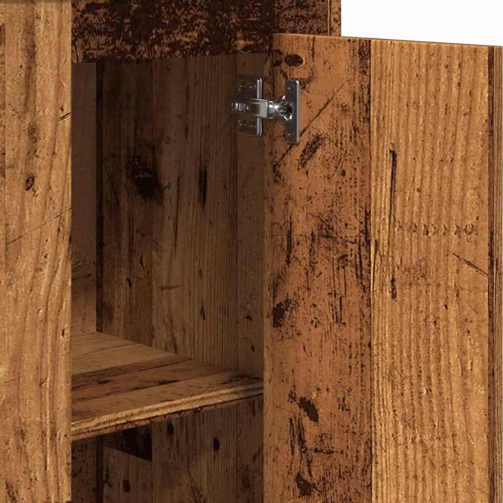 Berkfield Home Highboard in Old Wood Brown, W/D/H: 36 x 35.5 x 103.5 cm – 4