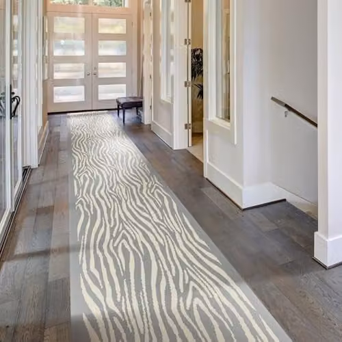 runrug Soft Hallway Runner Rug in Grey, W/D/H: 70 x 150 x 0.9 cm