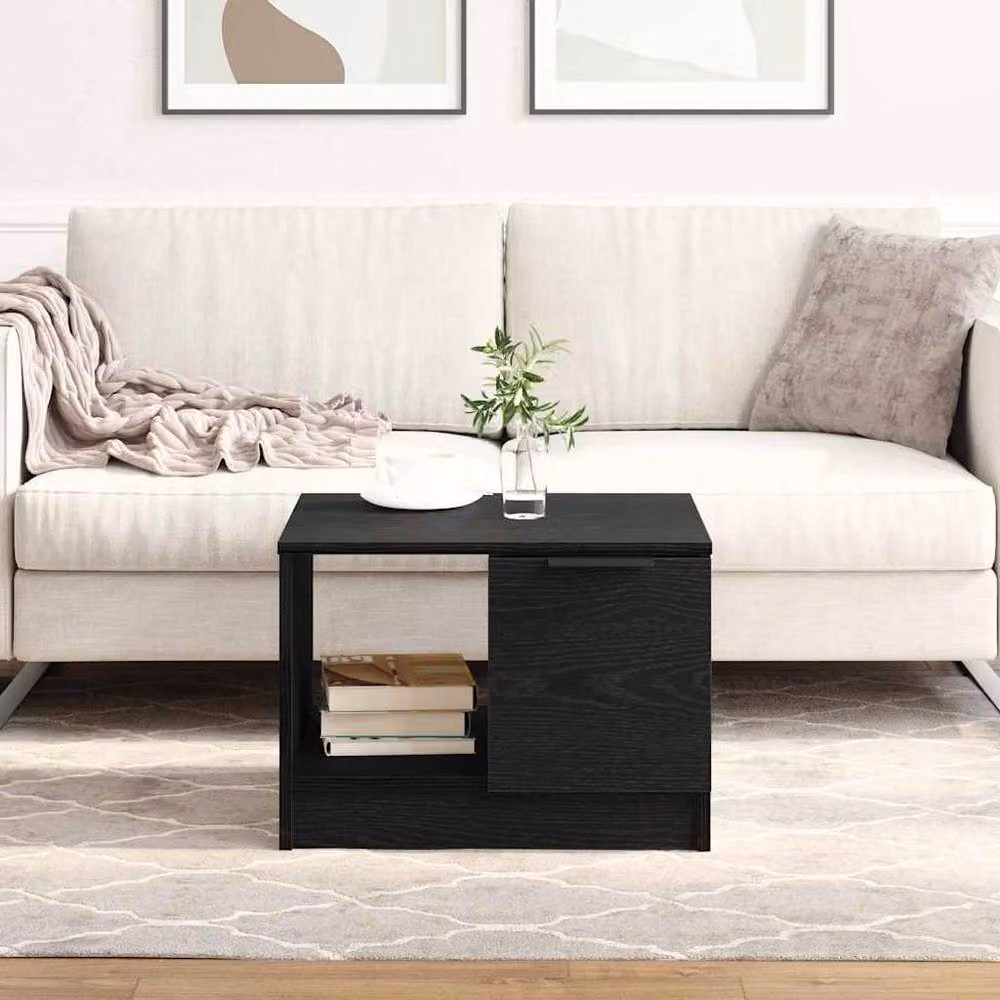 Berkfield Home Modern Black Oak Coffee Table, W/D/H: 50 x 50 x 36 cm – 2