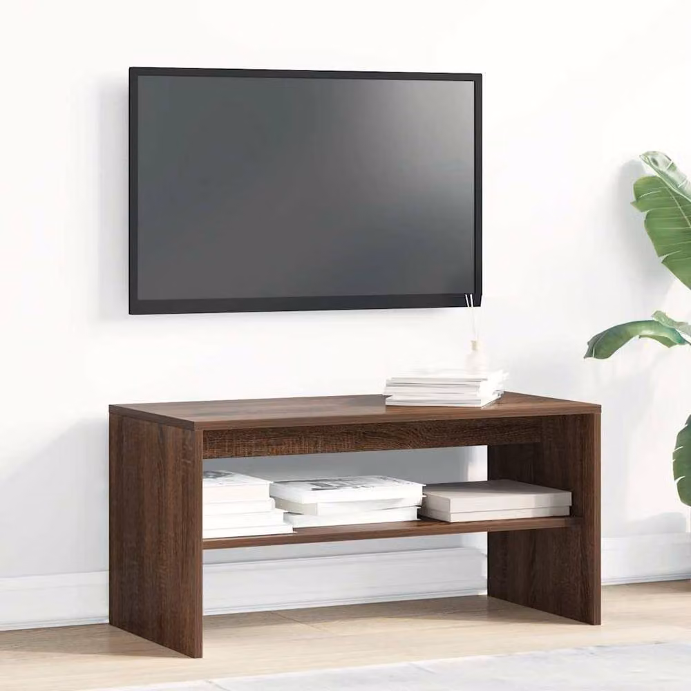 Berkfield Home Modern Brown Oak TV Cabinet in Engineered Wood W/D/H: 80 x 40 x 40 cm – 3