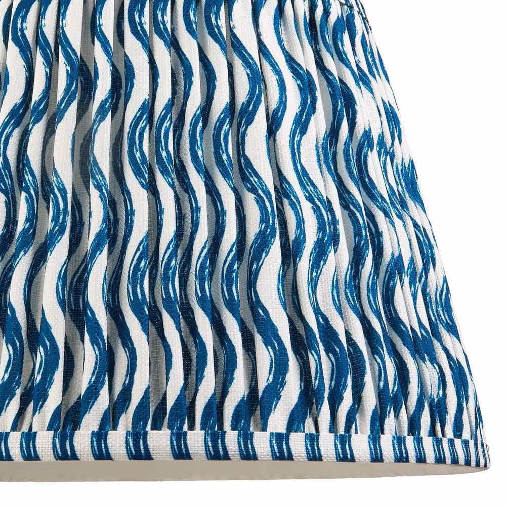 Netlighting Higgledy Gloss Blue Floor Lamp with Blue Fabric Ripple Shade and E27 Socket – 3