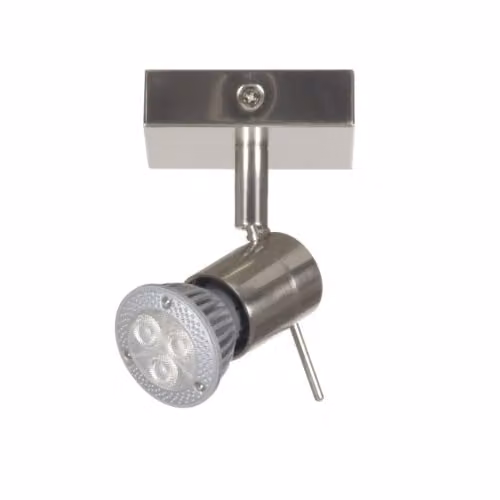 Linea Verdace Bomba 1 LED Cylinder Ground Spike Light in Silver Metal