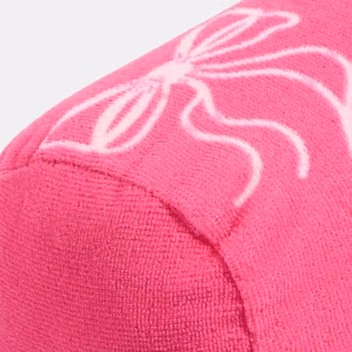 OHS Pink Bow Print Microfibre Beach Towel and Inflatable Bolster Pillow Set – 2