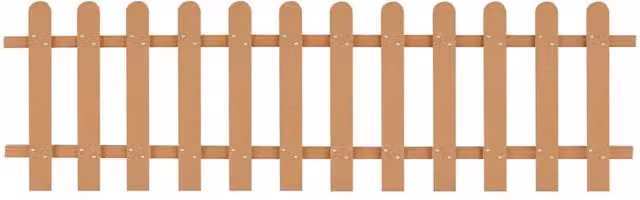 Berkfield Home Brown WPC Palisade Picket Fence, W: 200 cm, H: 60 cm – 1