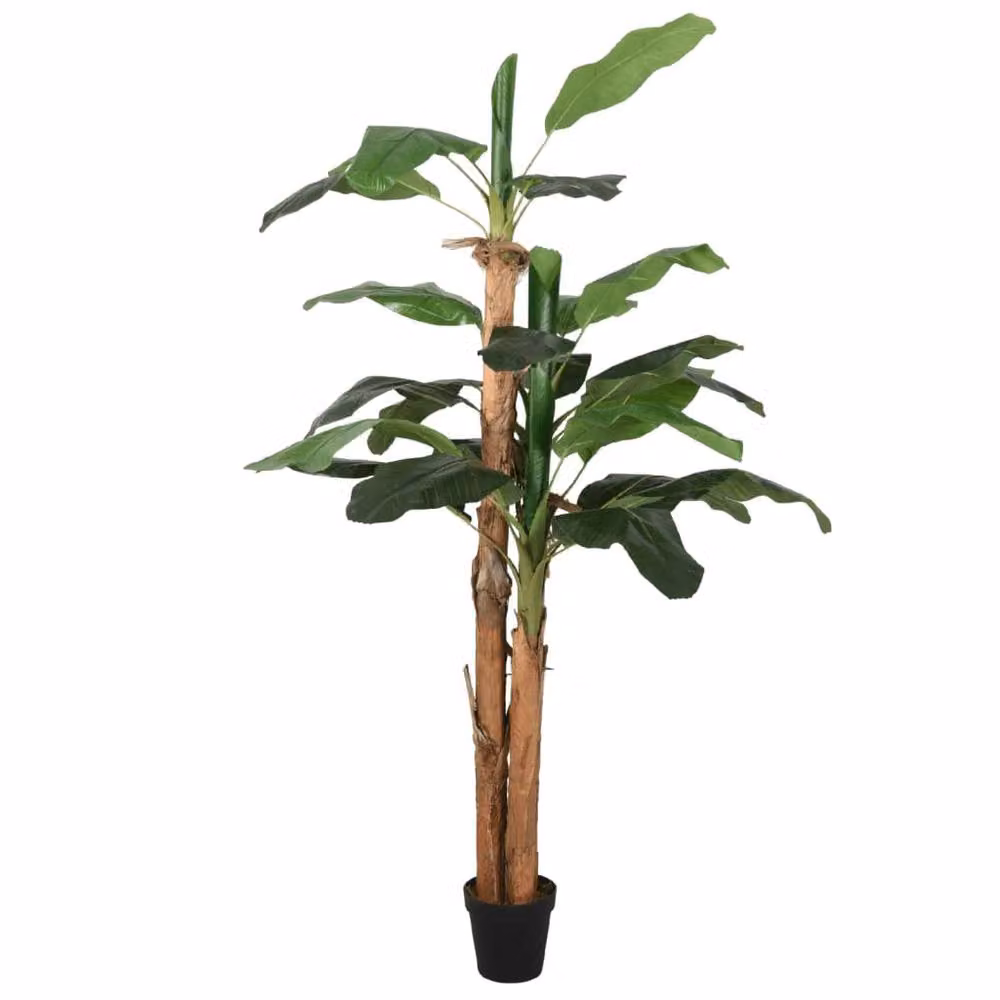 Berkfield Home Realistic Artificial Banana Tree with 19 Leaves, Green, Height: 180 cm – 2