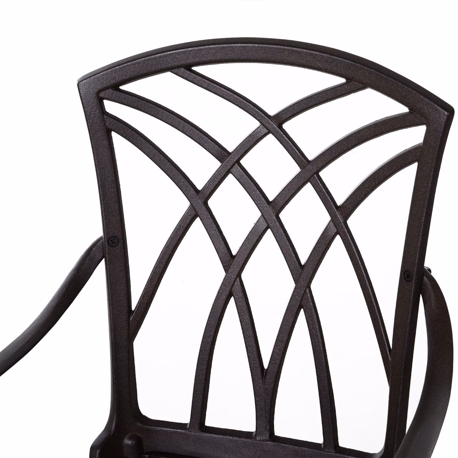 Outsunny 4-Seater Cast Aluminium Garden Dining Set with Round Table and Chairs in Brown – 6