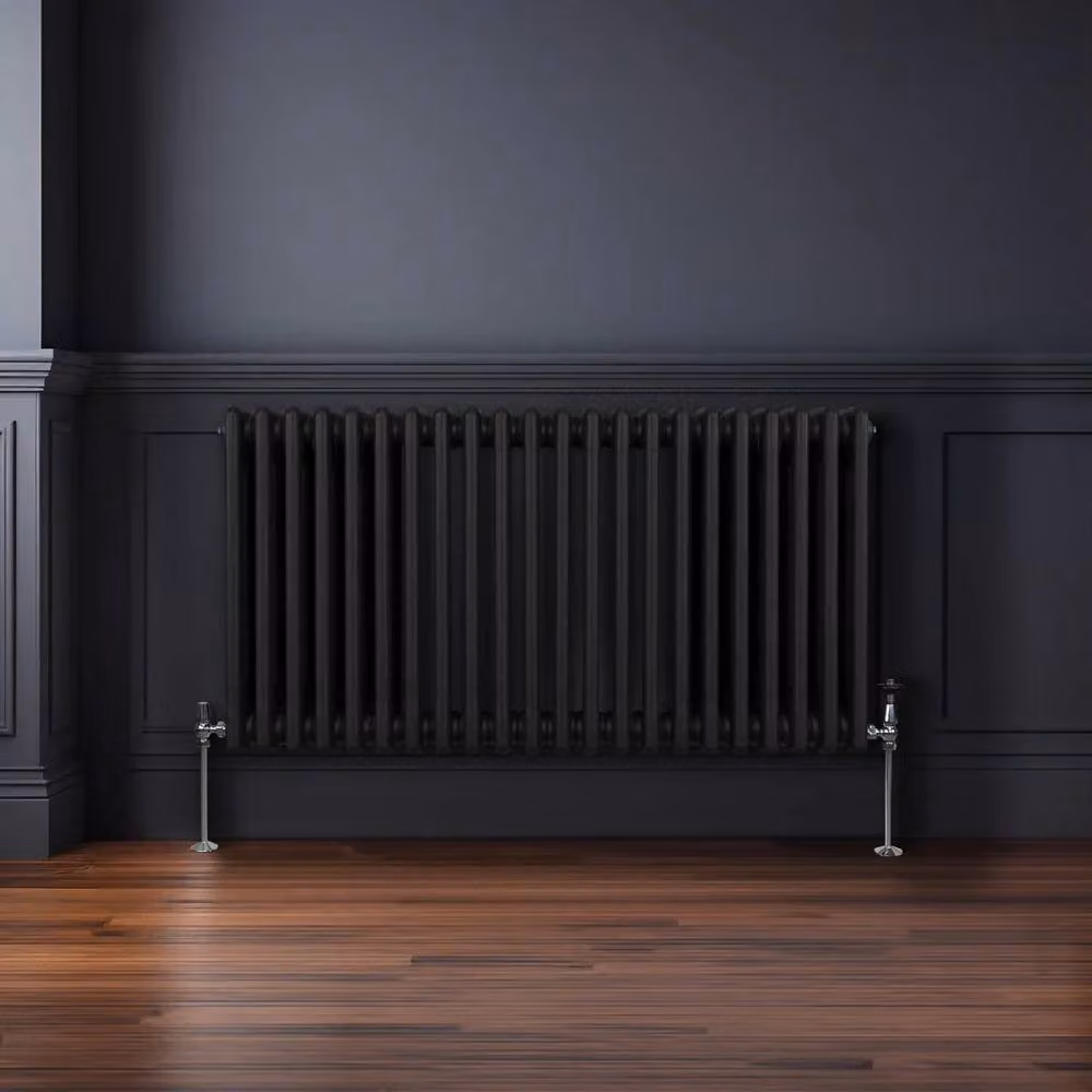 Monstershop Traditional 3 Column Steel Radiator, Black, W: 60.0 cm, H: 101.2 cm, D: 10.0 cm – 4