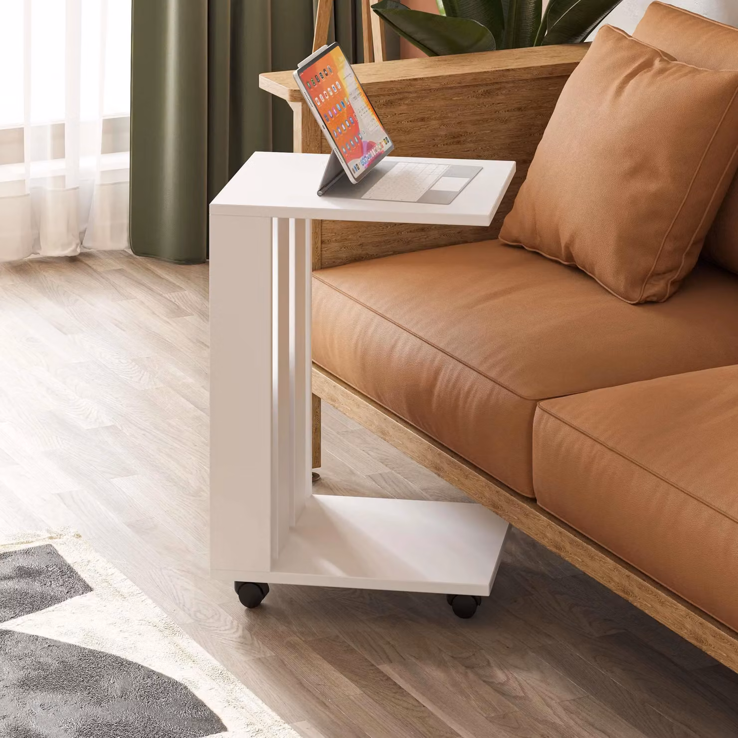 Decortie Edi Modern White Square Side Table – 4