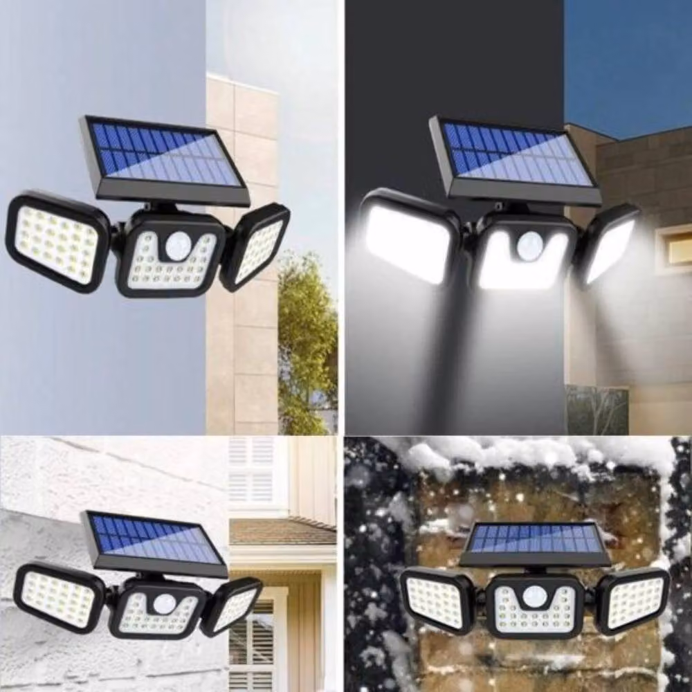 Lishetimig 74 LED Solar Powered Black Floodlight with Motion and Dusk Sensors – 5