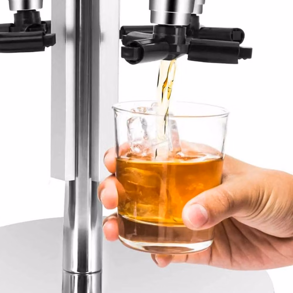 Havendro Silver Metal 4 Bottle Rotating Wall Mounted Bar Butler Drink Dispenser – 4