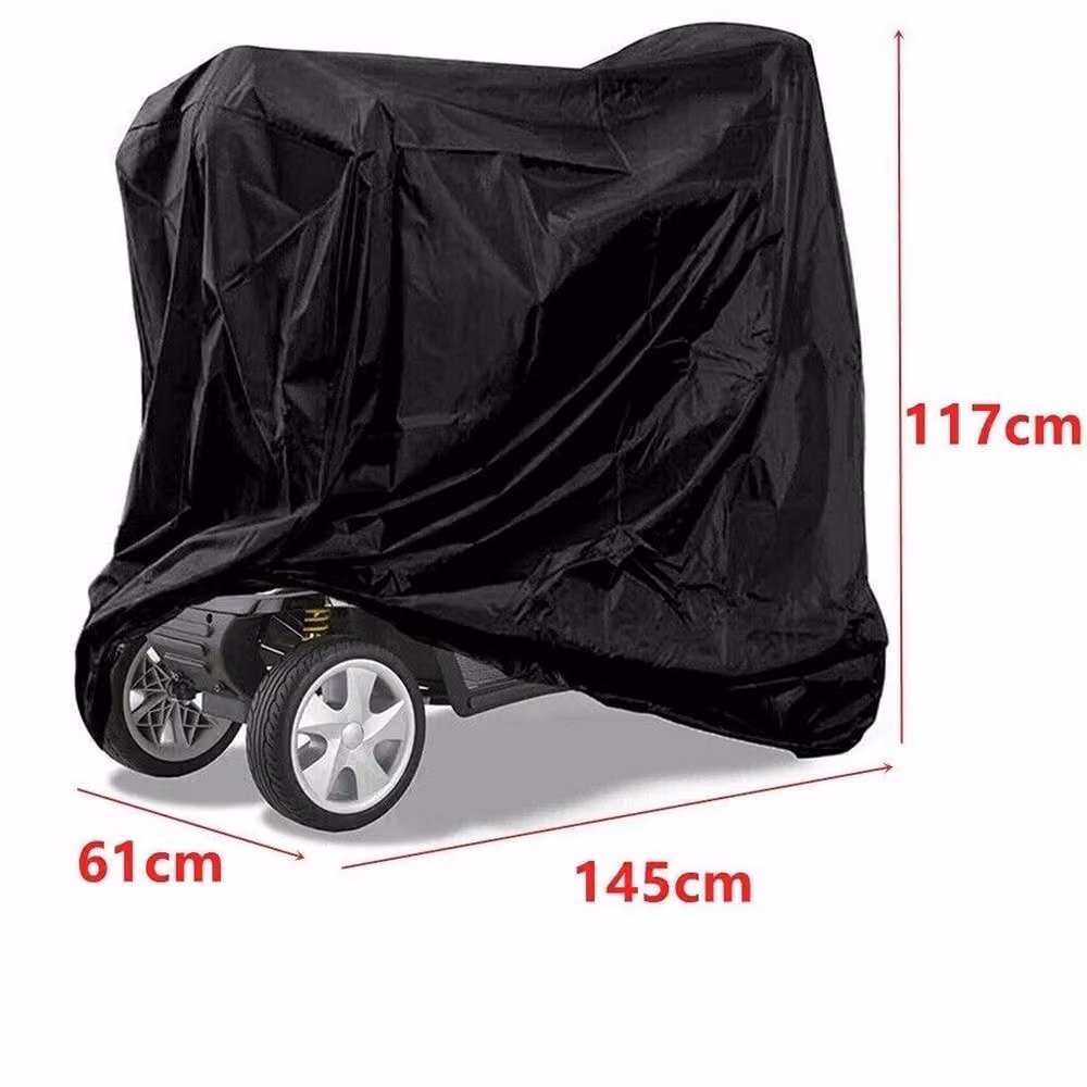 KORVIXA Black Polyester Mobility Scooter Storage Cover, W/D/H: 145 x 61 x 117 cm – 2