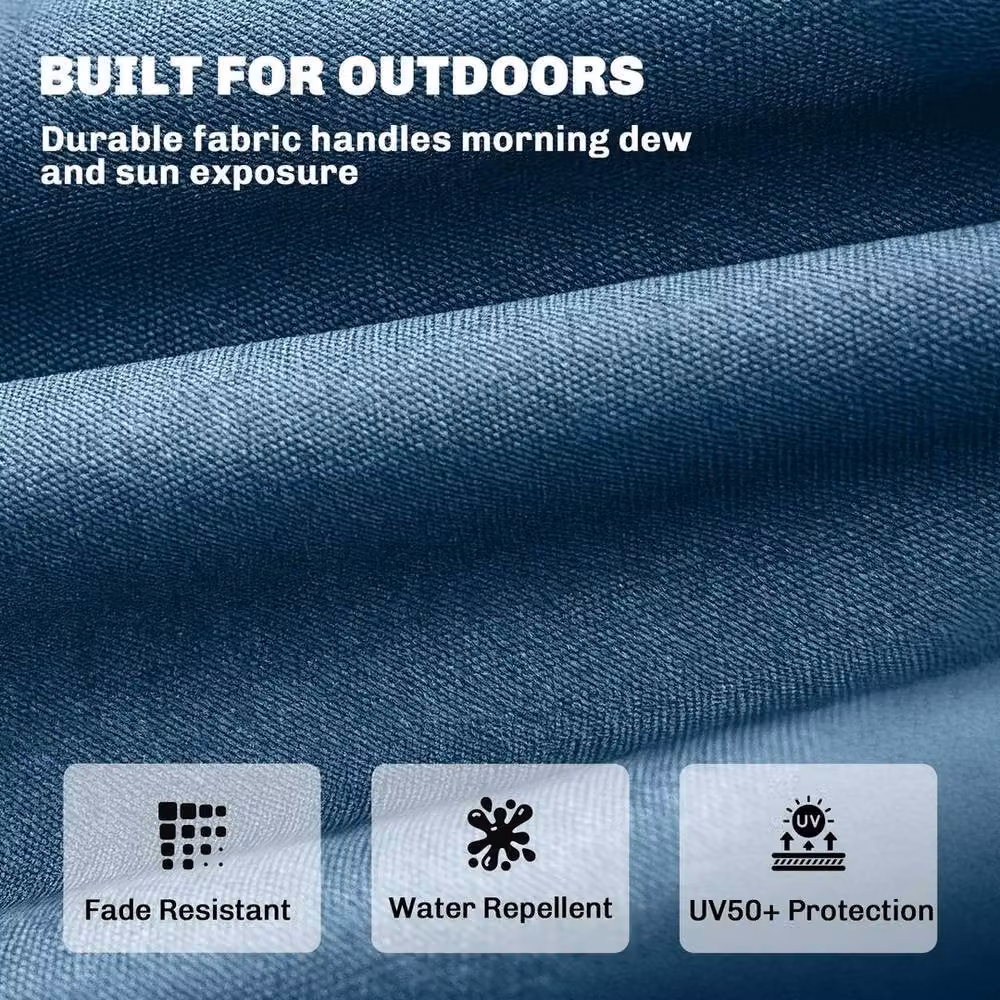 NESTLUNE Blue Memory Foam Sun Lounger Cushion, W/D/H: 100 x 65 x 13 cm – 2