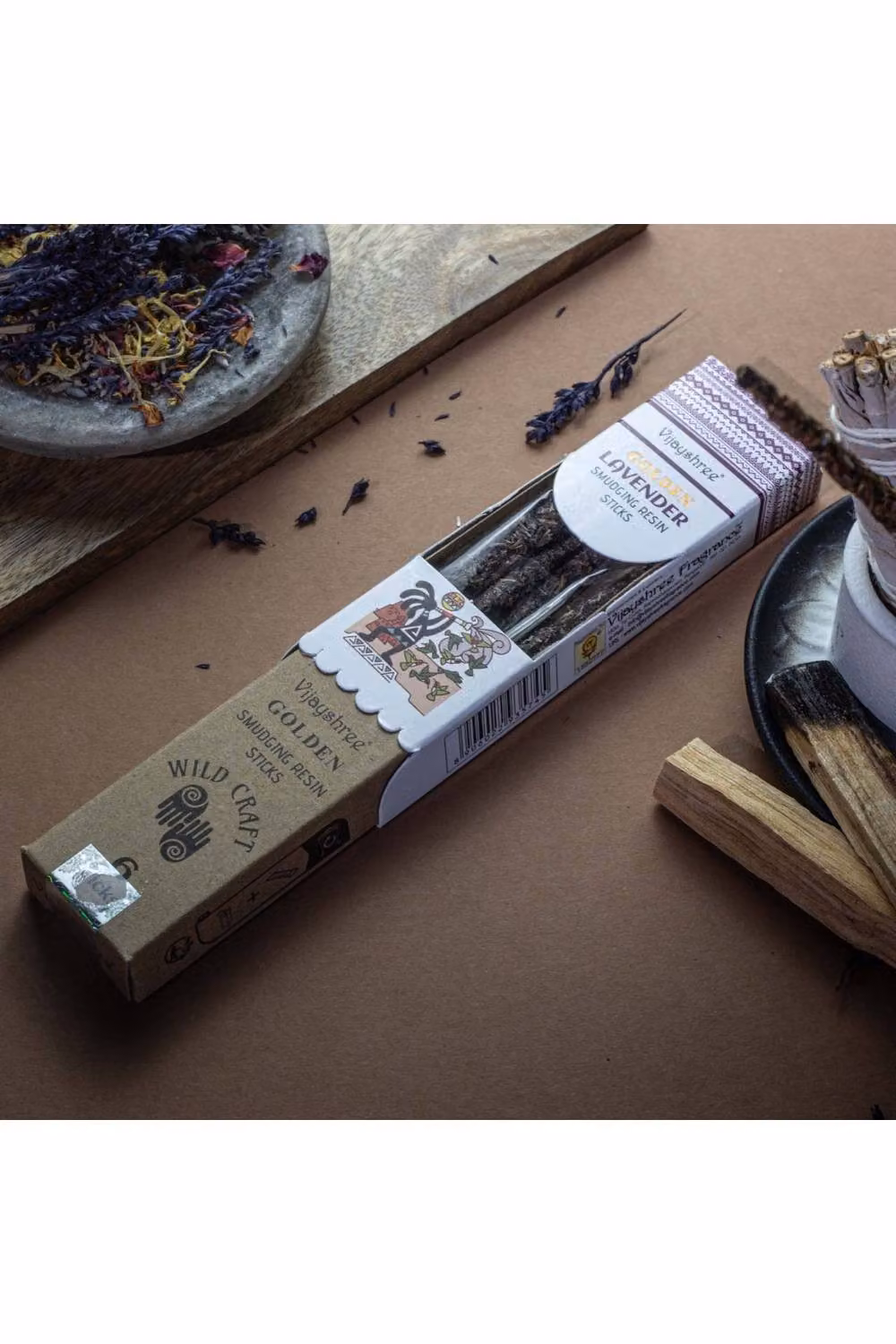 KDMD Golden Lavender Smudging Resin Incense Sticks, Purple Floral, 30g – 3