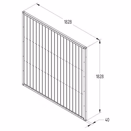 Forest Garden Brown Pressure Treated Wood Fence Panel, Pack of 4, Height: 183 cm, Width: 183 cm, Depth: 40 cm – 3