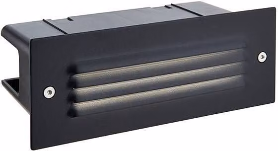 Netlighting Seina Integrated LED Outdoor Recessed Wall Light in Textured Black, IP44 Rated – 1