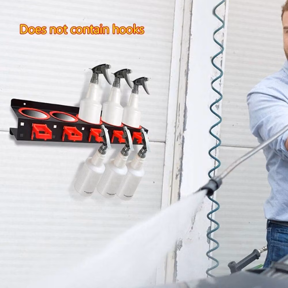 NESTLUNE Wall Mounted Black Spray Bottle Holder and Aerosol Can Storage Rack, W: 100 cm, H: 60 cm, D: 60 cm – 3