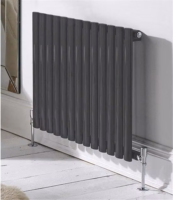 Clifton Anthracite Horizontal Double Panel Radiator, H 60 cm x W 96 cm